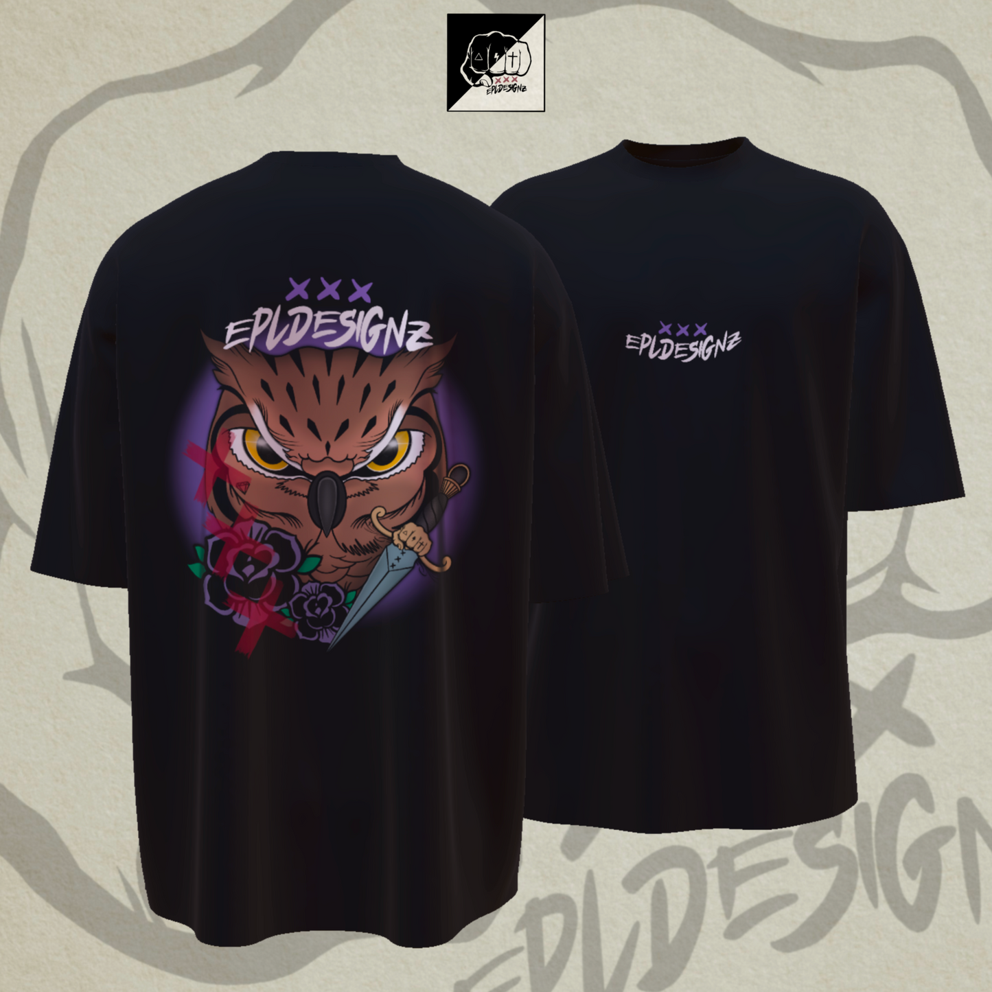 Camiseta EPLOversize "BuhoXXX"